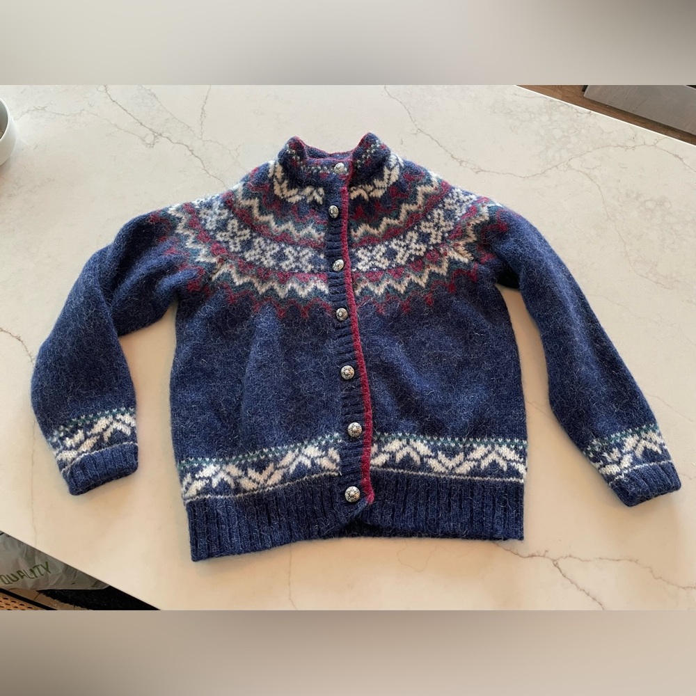 Woolrich Fair Isle Nordic Knit Sweater Wool-Mohair Blend XS Norwegian Vibes